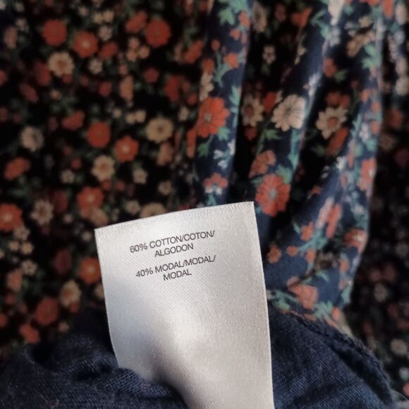 Lucky Brand Blouse Size XXL Blue Floral Square Neck Boho Flowy Long Sleeve - Picture 6 of 6